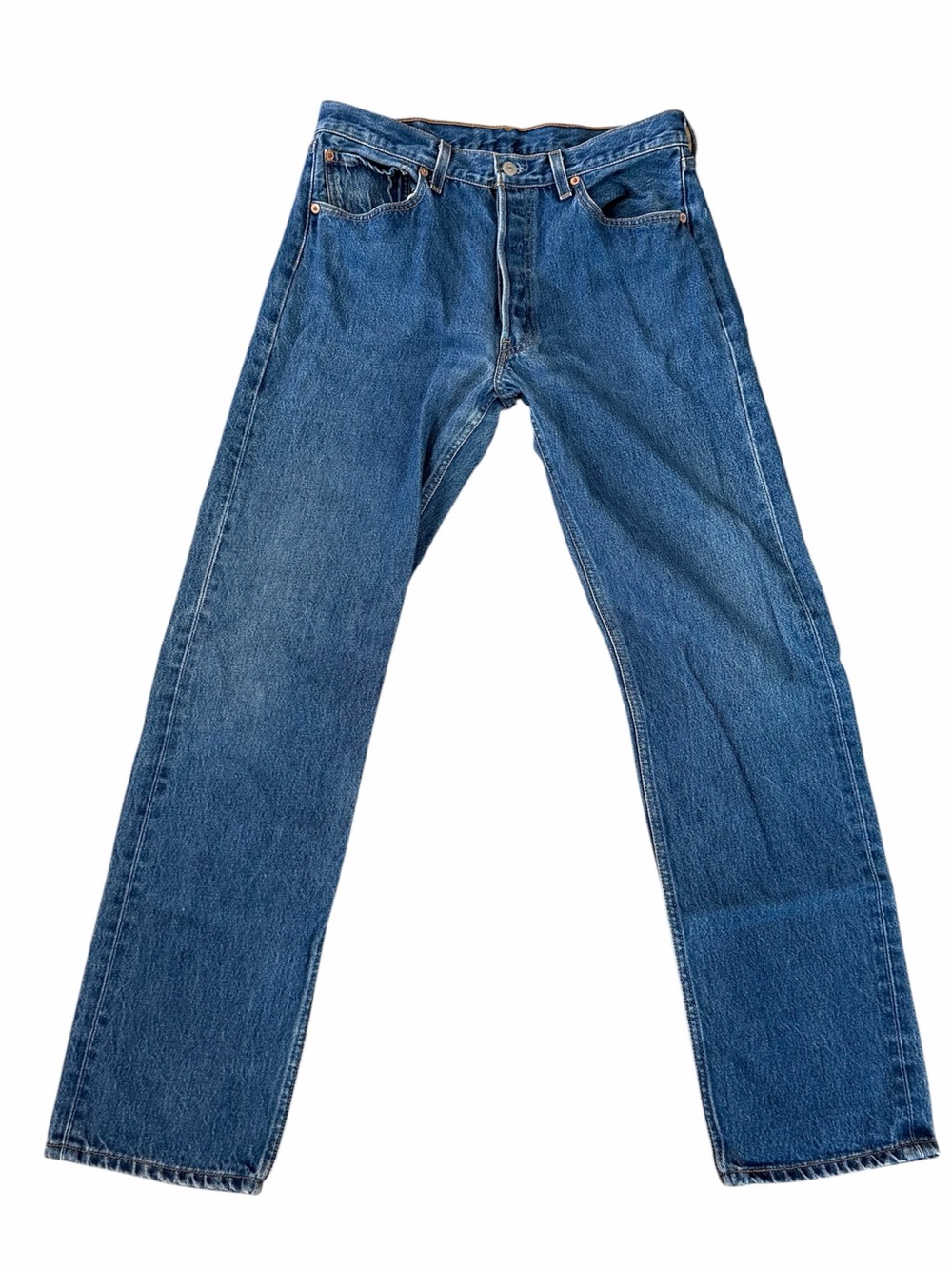 Levi's 501xx Vintage 2000 Blue Denim Button Fly Straight Leg Jeans Sz W34X36 GUC